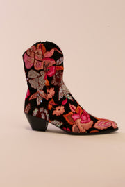 FLOWER SEQUIN EMBROIDERED BOOTS LISA - sustainably made MOMO NEW YORK sustainable clothing, slow fashion