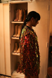 GLITTER SEQUIN KIMONO NIA - sustainably made MOMO NEW YORK sustainable clothing, Kimono slow fashion