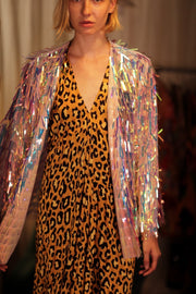 GLITTER SEQUINED SHORT KIMONO FRANKA UNICORN - sustainably made MOMO NEW YORK sustainable clothing, embellished slow fashion