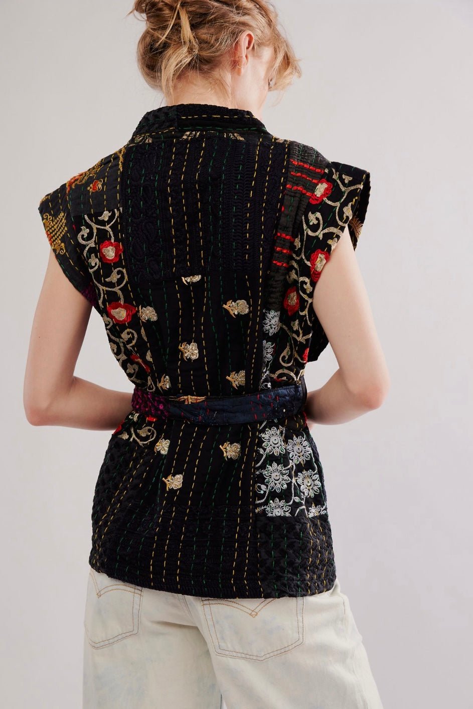 GLORIA PATCHWORK VEST, hand made - MOMO NEW YORK