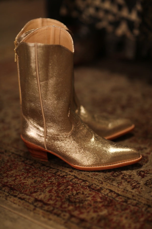 GOLDEN WESTERN BOOTS SINATRA - sustainably made MOMO NEW YORK sustainable clothing, boots slow fashion