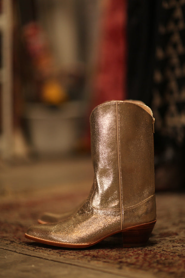 GOLDEN WESTERN BOOTS SINATRA - sustainably made MOMO NEW YORK sustainable clothing, boots slow fashion