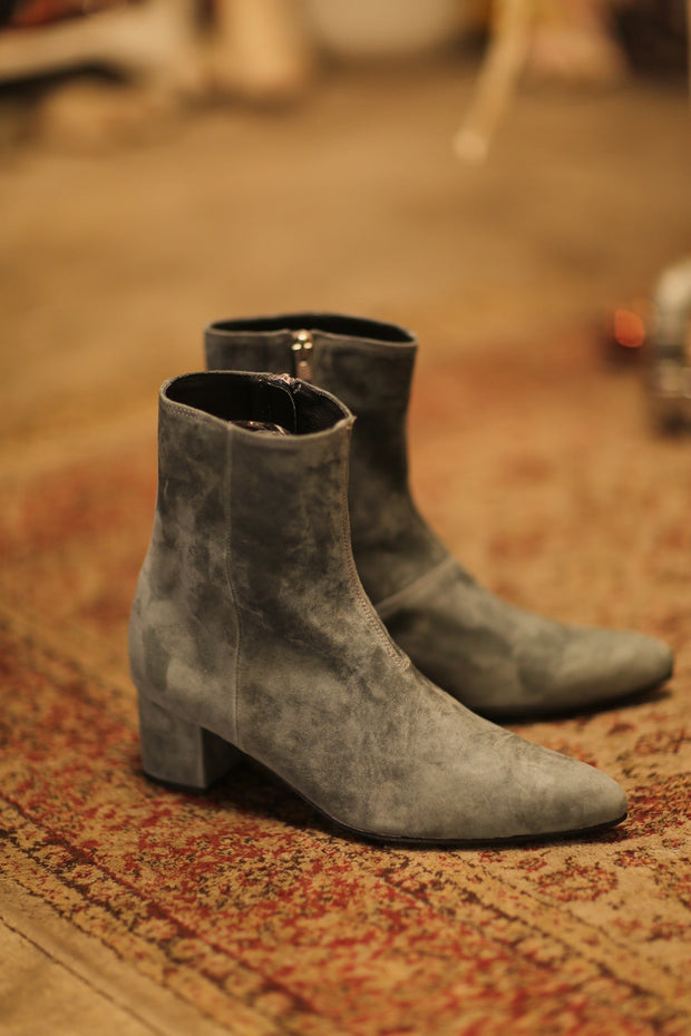 GREY SUEDE BOOTS MOODS - sustainably made MOMO NEW YORK sustainable clothing, boots slow fashion
