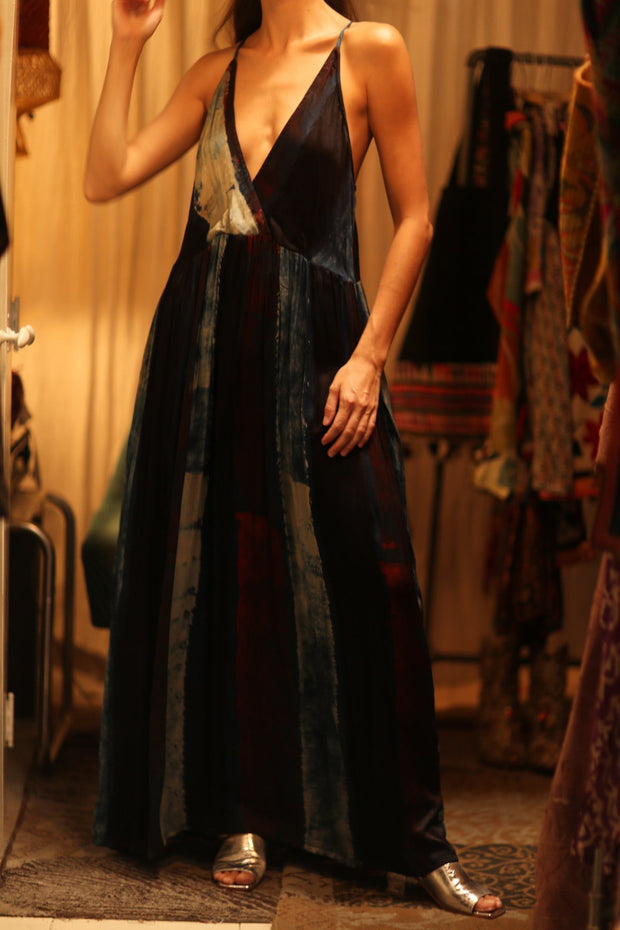 HAND BLOCK PRINT SILK DRESS LILY - sustainably made MOMO NEW YORK sustainable clothing, dress slow fashion