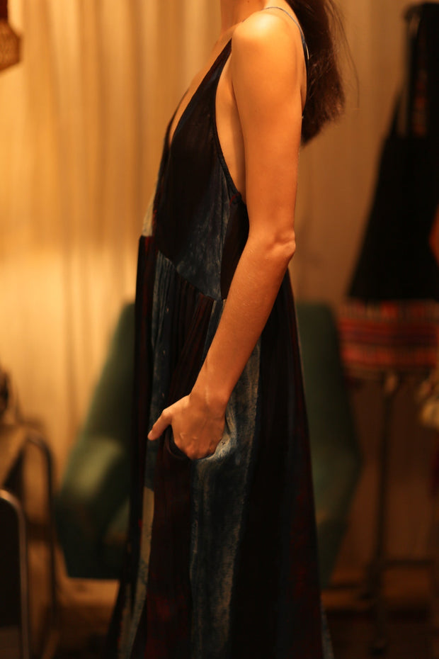 HAND BLOCK PRINT SILK DRESS LILY - sustainably made MOMO NEW YORK sustainable clothing, dress slow fashion