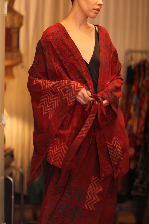 HANDWOVEN COTTON WING KIMONO PINA REDROSI - sustainably made MOMO NEW YORK sustainable clothing, handmade slow fashion