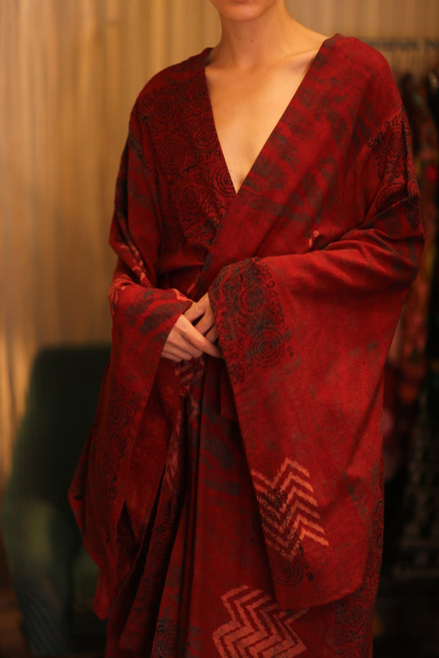 HANDWOVEN COTTON WING KIMONO PINA REDROSI - sustainably made MOMO NEW YORK sustainable clothing, handmade slow fashion