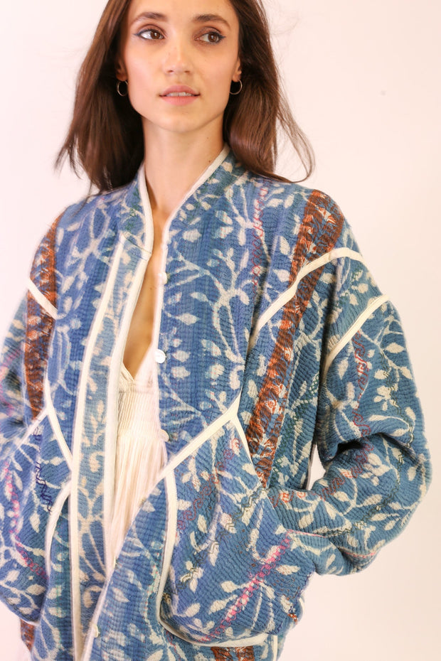 INDIGO KANTHA JACKET EMMY - sustainably made MOMO NEW YORK sustainable clothing, Jacket slow fashion