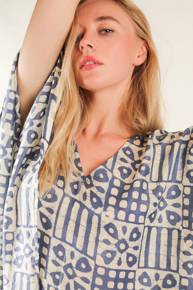 KAFTAN SILK DRESS SHAKTI - sustainably made MOMO NEW YORK sustainable clothing, new slow fashion