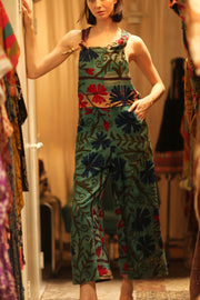 KANTHA EMBROIDERED JUMPSUIT ALEX - sustainably made MOMO NEW YORK sustainable clothing, jumpsuit slow fashion