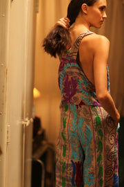KANTHA EMBROIDERED JUMPSUIT FREYA - sustainably made MOMO NEW YORK sustainable clothing, jumpsuit slow fashion
