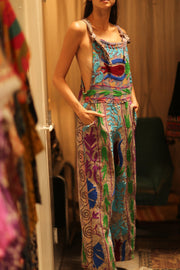 KANTHA EMBROIDERED JUMPSUIT FREYA - sustainably made MOMO NEW YORK sustainable clothing, jumpsuit slow fashion