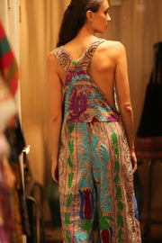 KANTHA EMBROIDERED JUMPSUIT FREYA - sustainably made MOMO NEW YORK sustainable clothing, jumpsuit slow fashion