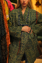 KANTHA INDIGO JACKET COAT CATALINA - sustainably made MOMO NEW YORK sustainable clothing, Coat slow fashion