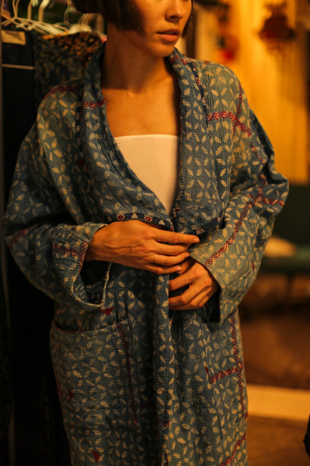 KANTHA JACKET COAT DUSTER GIORGIA - sustainably made MOMO NEW YORK sustainable clothing, Coat slow fashion