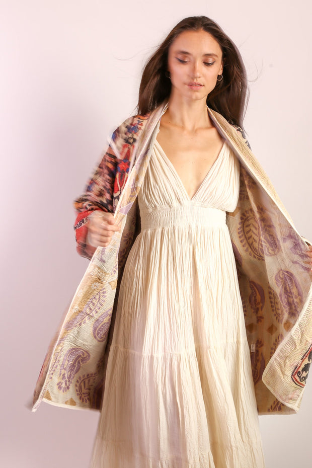 KANTHA JACKET COAT KIBI - sustainably made MOMO NEW YORK sustainable clothing, new slow fashion