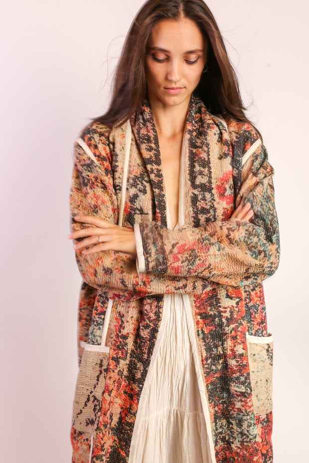 KANTHA JACKET COAT SAHI - sustainably made MOMO NEW YORK sustainable clothing, new slow fashion