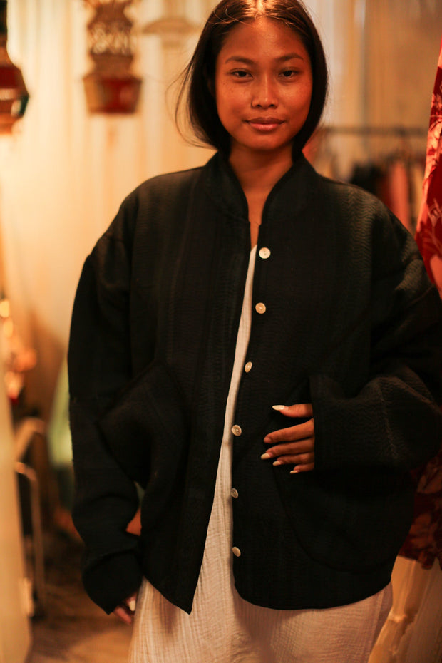 KANTHA JACKET DE SELA - sustainably made MOMO NEW YORK sustainable clothing, kantha slow fashion