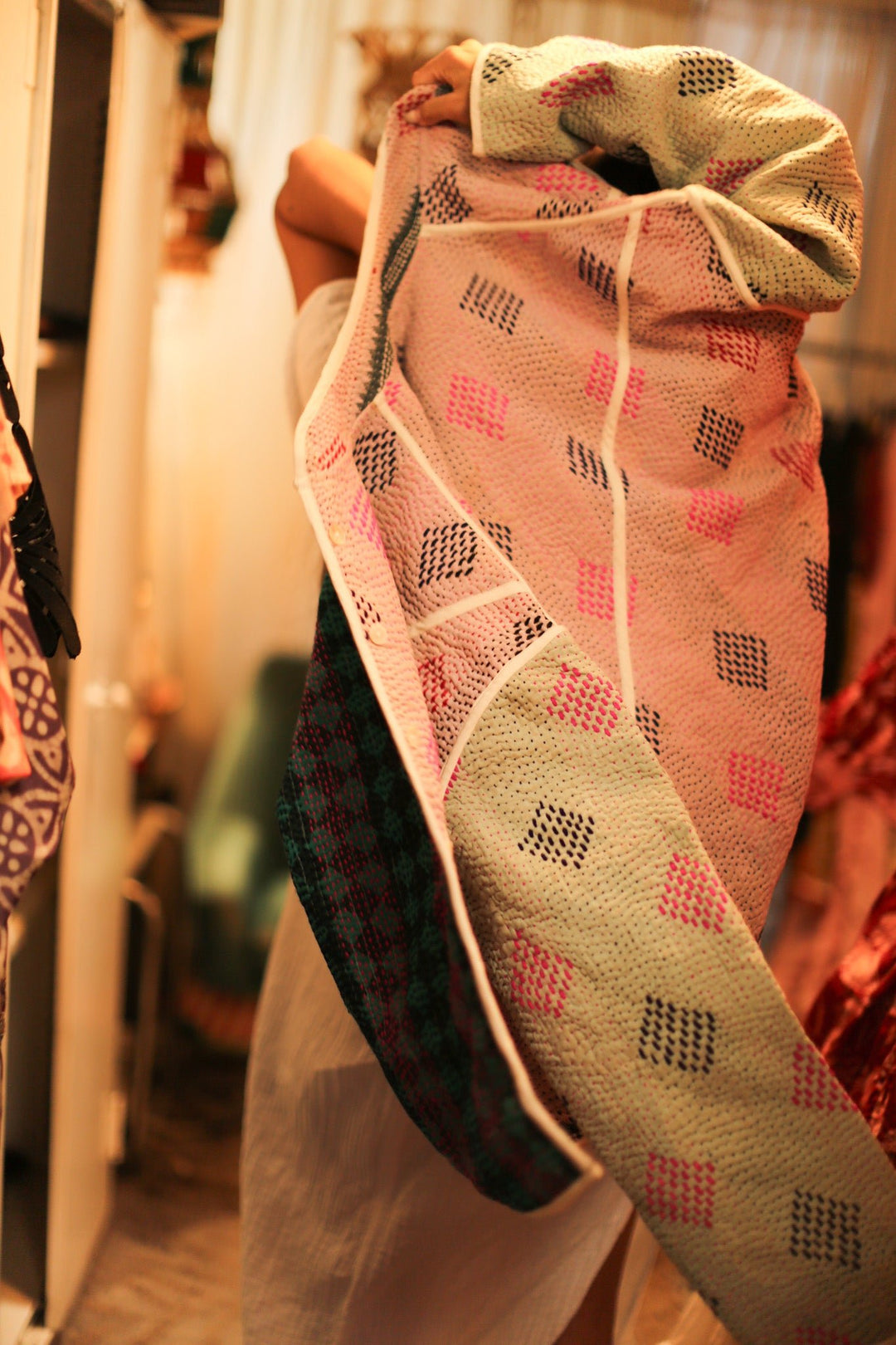 KANTHA JACKET JACKY, hand made - MOMO NEW YORK - sustainable fashion