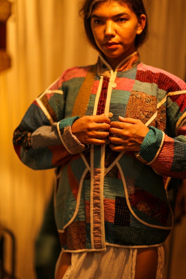 KANTHA JACKET MARGARITA - sustainably made MOMO NEW YORK sustainable clothing, coatandjacket slow fashion