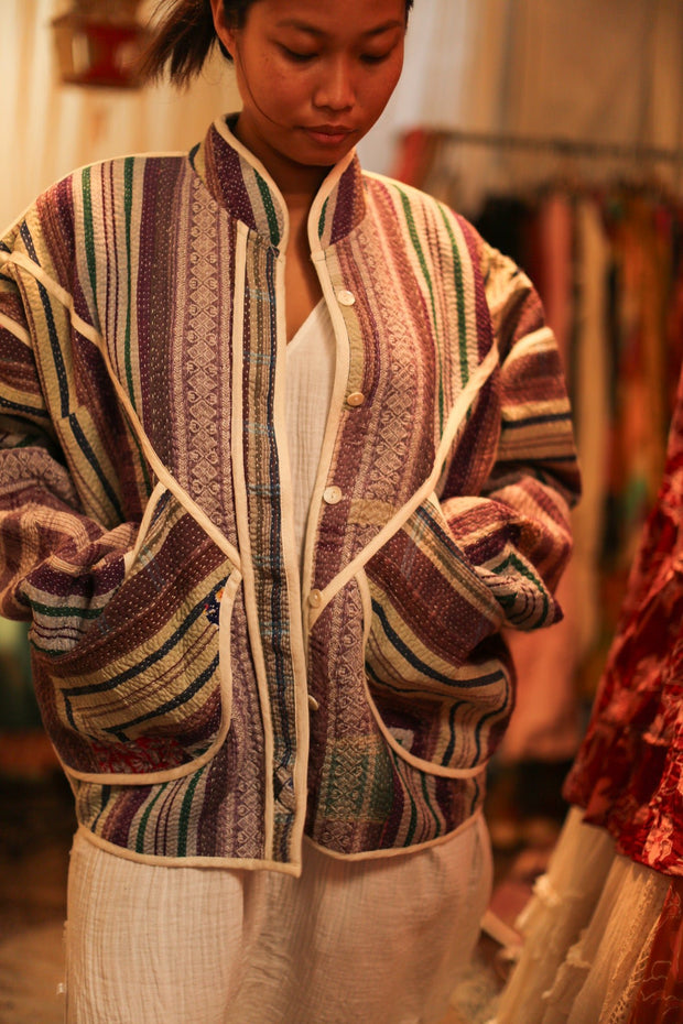 KANTHA JACKET MOLI - sustainably made MOMO NEW YORK sustainable clothing, slow fashion