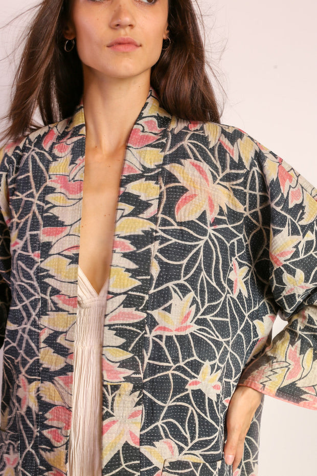 KANTHA KIMONO JACKET LAMAZ - sustainably made MOMO NEW YORK sustainable clothing, Coat slow fashion