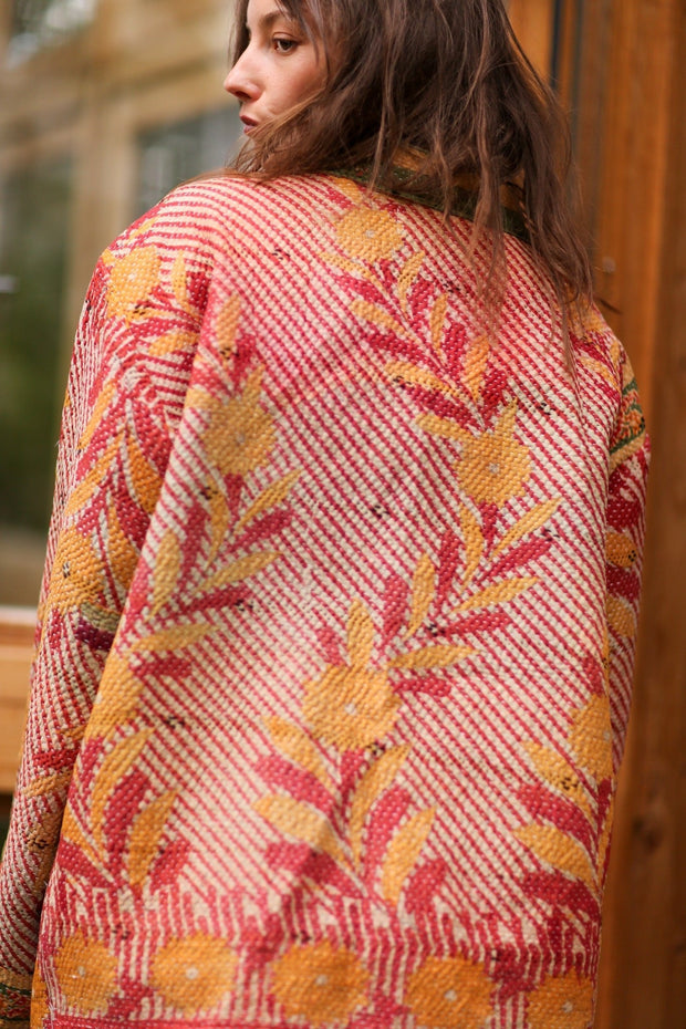 KANTHA KIMONO JACKET SHIRI - sustainably made MOMO NEW YORK sustainable clothing, kantha slow fashion