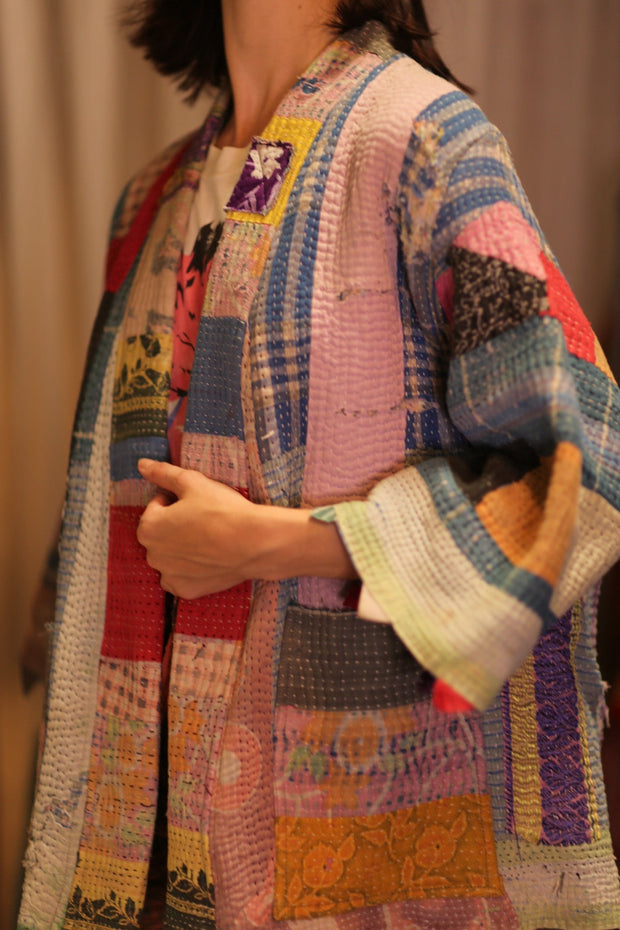 KANTHA KIMONO KINA VALERIA - sustainably made MOMO NEW YORK sustainable clothing, bestseller slow fashion