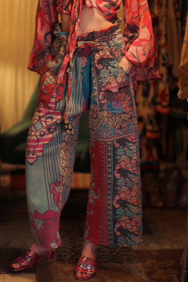 KANTHA PANTS LENA - sustainably made MOMO NEW YORK sustainable clothing, new slow fashion