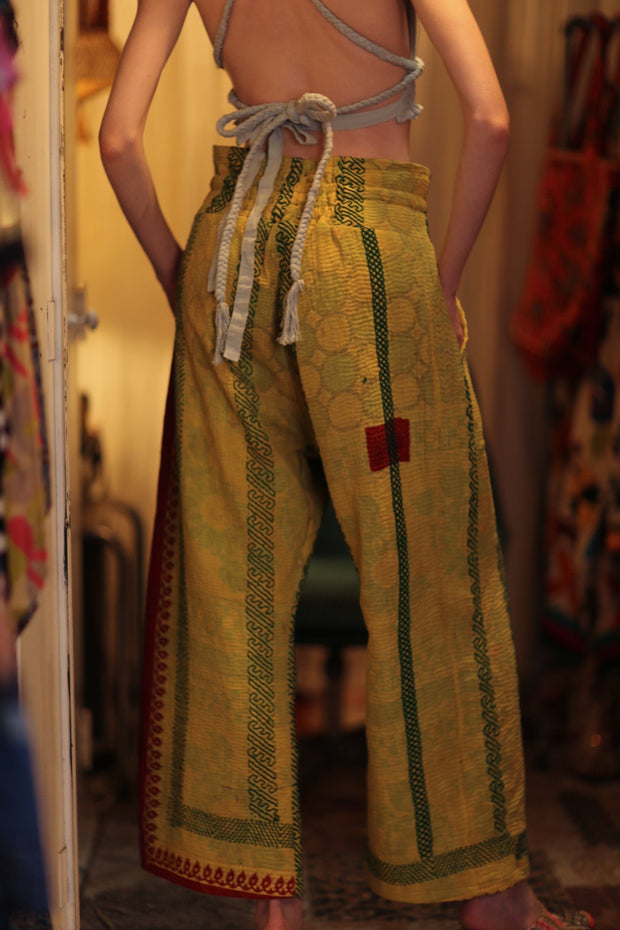 KANTHA PANTS LENA - sustainably made MOMO NEW YORK sustainable clothing, new slow fashion