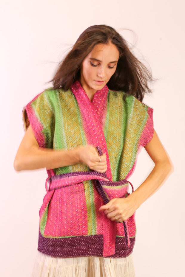 KANTHA VEST KIAI - sustainably made MOMO NEW YORK sustainable clothing, new slow fashion