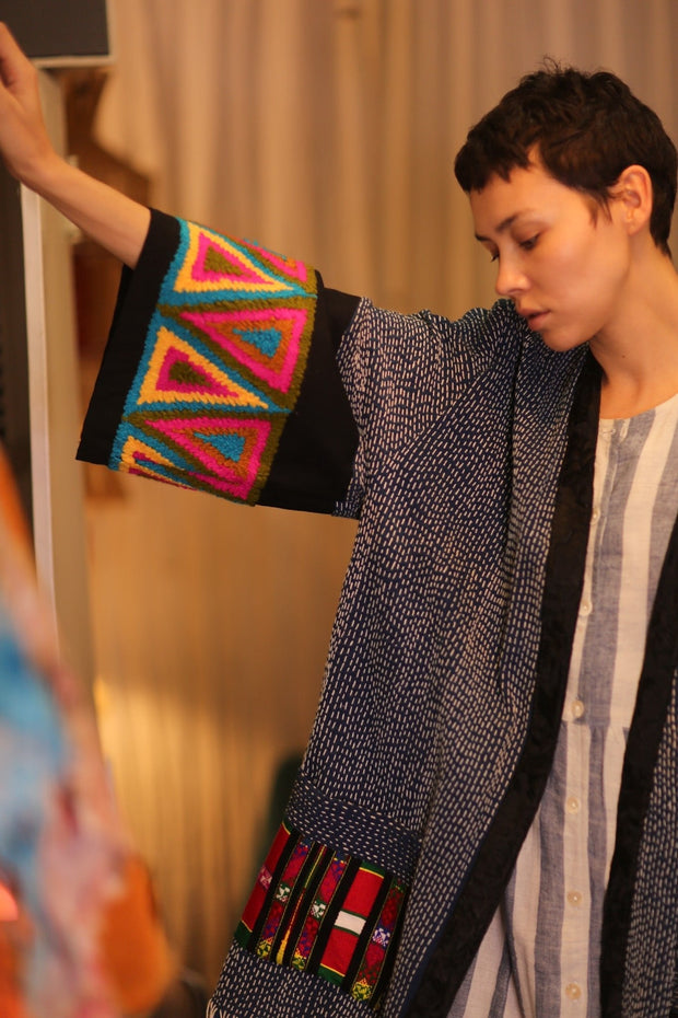 KIMONO HANDCRAFTED SALI - sustainably made MOMO NEW YORK sustainable clothing, kimono slow fashion