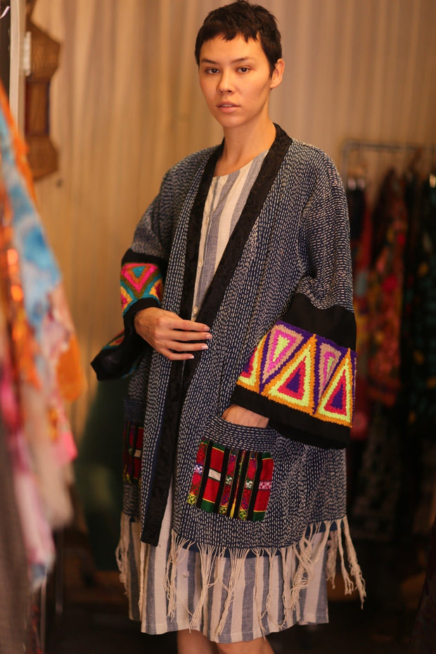 KIMONO HANDCRAFTED SALI - sustainably made MOMO NEW YORK sustainable clothing, kimono slow fashion