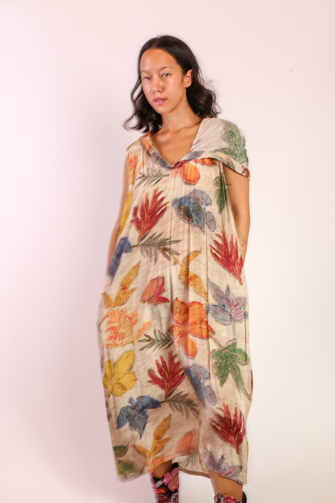 silk print dress Peak Silk Dress in PRINT N | Anntian