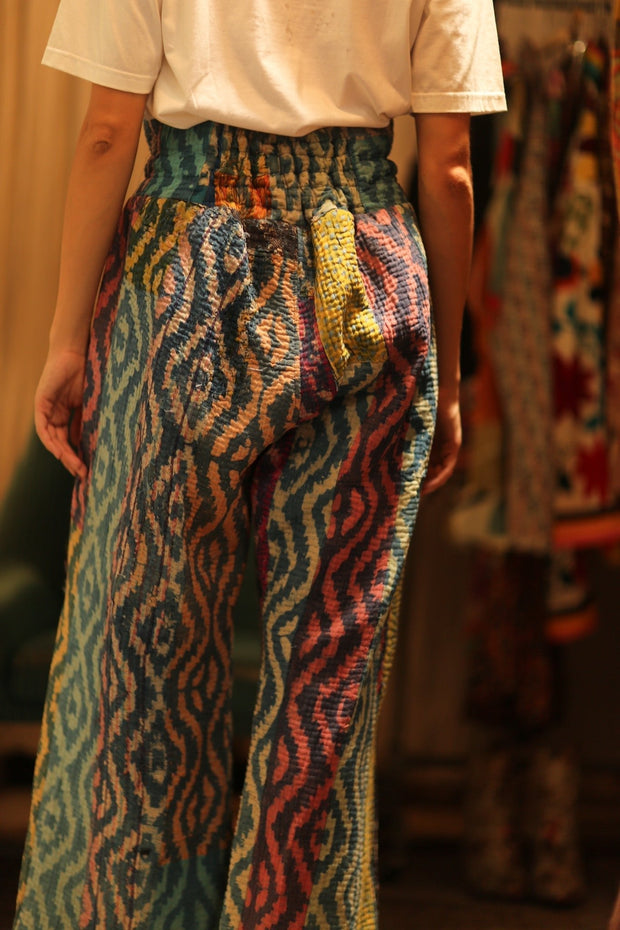 LENA KANTHA TROUSERS RAINBOW - sustainably made MOMO NEW YORK sustainable clothing, embroidered slow fashion