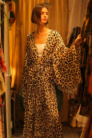 LEO PRINT XXL SILK KIMONO PINA - sustainably made MOMO NEW YORK sustainable clothing, bestseller slow fashion