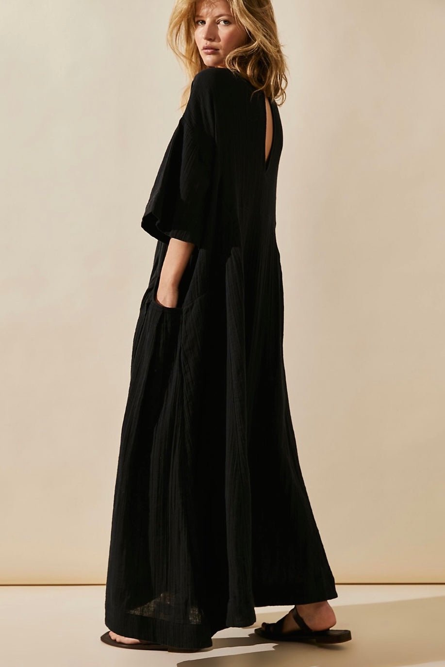 LIGHT COTTON MIDI DRESS ARABELLA, hand made - MOMO NEW YORK