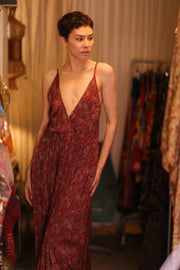 LILY SILK DRESS PIPER - sustainably made MOMO NEW YORK sustainable clothing, Boho Chic Dress slow fashion