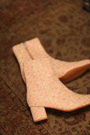 PINK SILK SEQUIN EMBROIDERED BOOTS LEWIS - sustainably made MOMO NEW YORK sustainable clothing, slow fashion