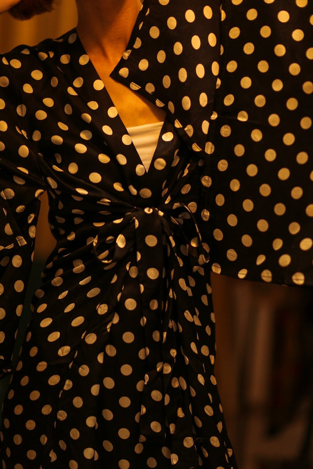 POLKA DOT WING XL KIMONO PINA - sustainably made MOMO NEW YORK sustainable clothing, bestseller slow fashion