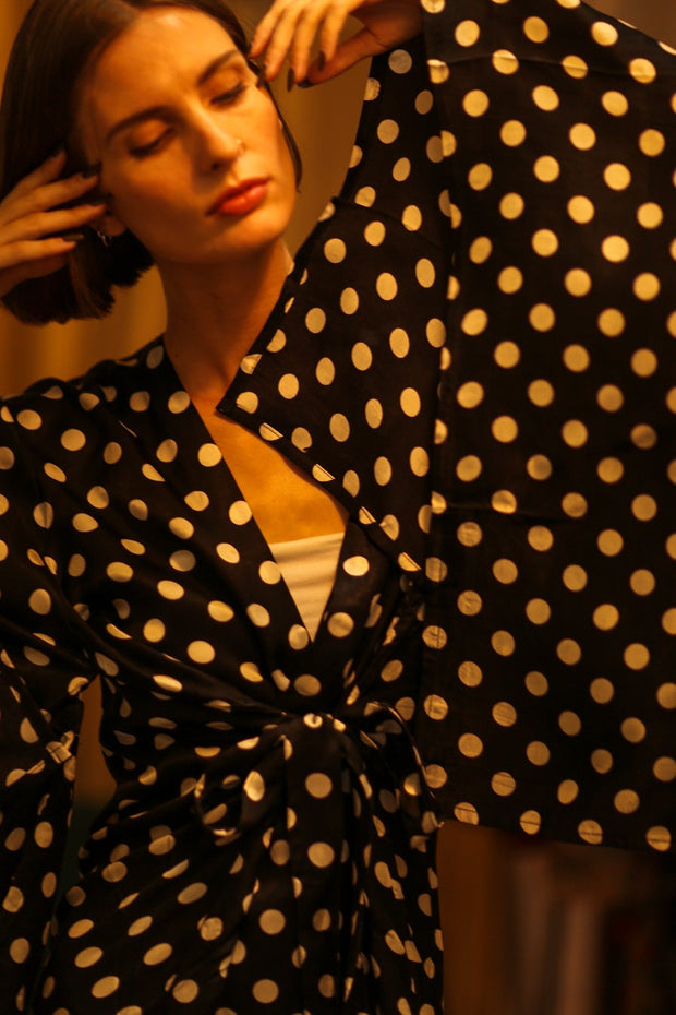 POLKA DOT WING XL KIMONO PINA - sustainably made MOMO NEW YORK sustainable clothing, bestseller slow fashion