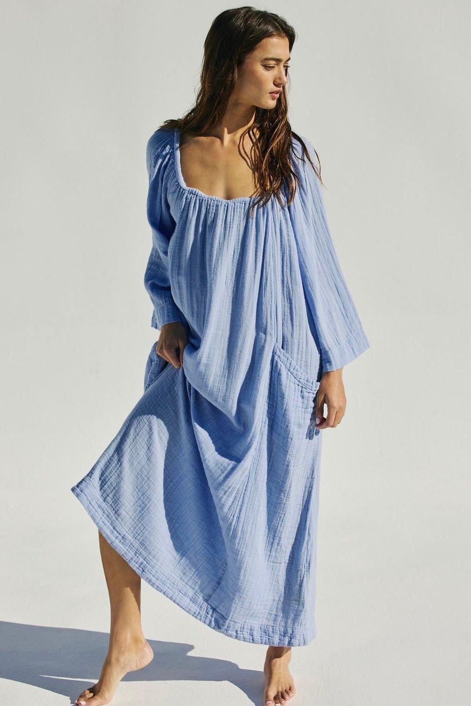 【0104】roam dress ROAM MORE COTTON MAXI DRESS, hand made - MOMO NEW YORK