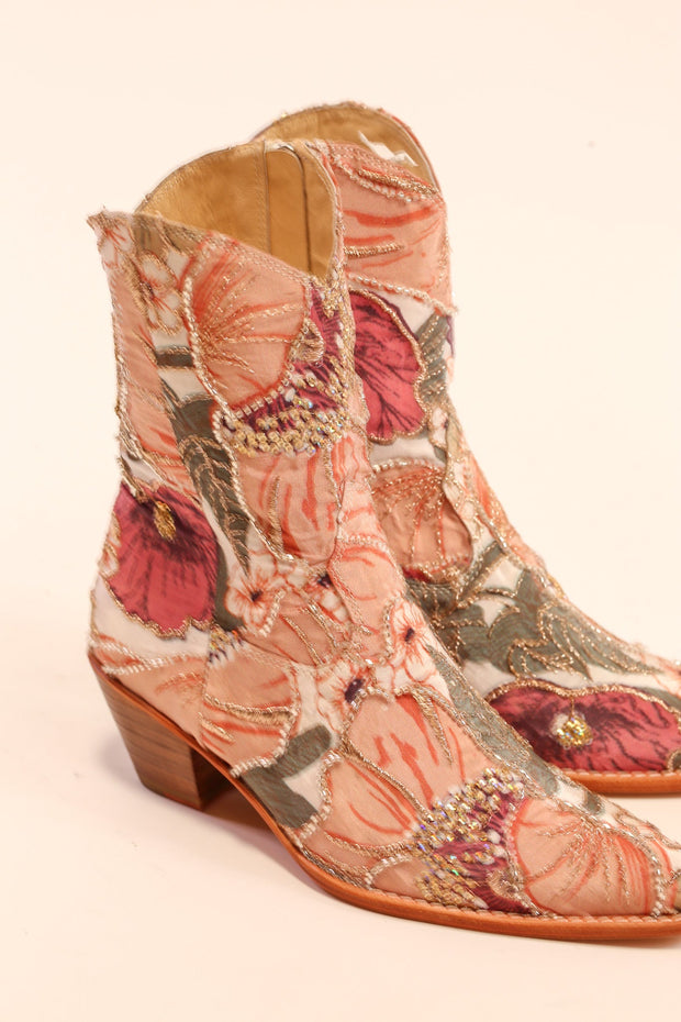 SEQUIN SILK EMBROIDERED BOOTS BALVE - sustainably made MOMO NEW YORK sustainable clothing, slow fashion