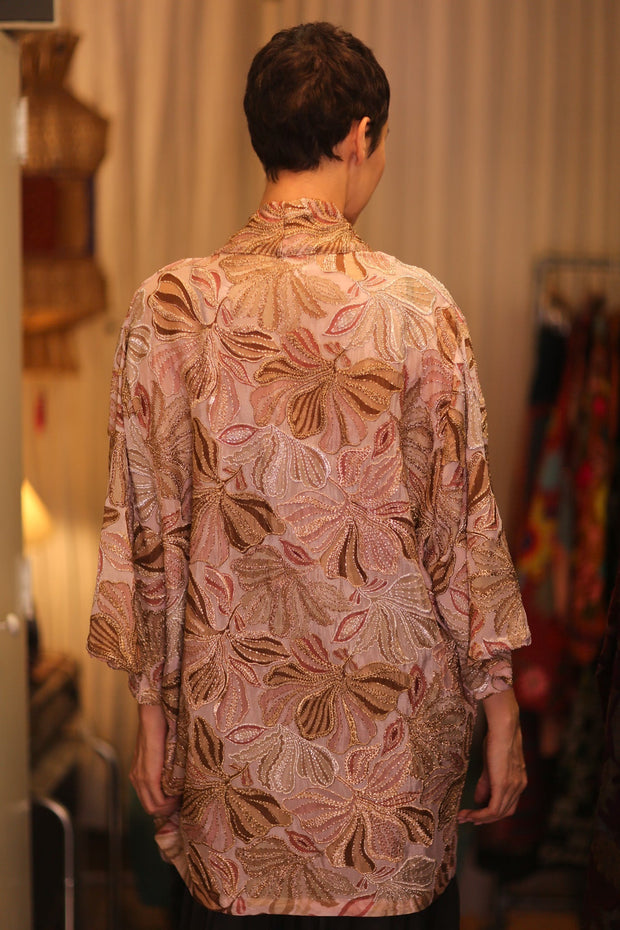 SHORT EMBROIDERED KIMONO LINDA - BANGKOK TAILOR CLOTHING STORE - HANDMADE CLOTHING