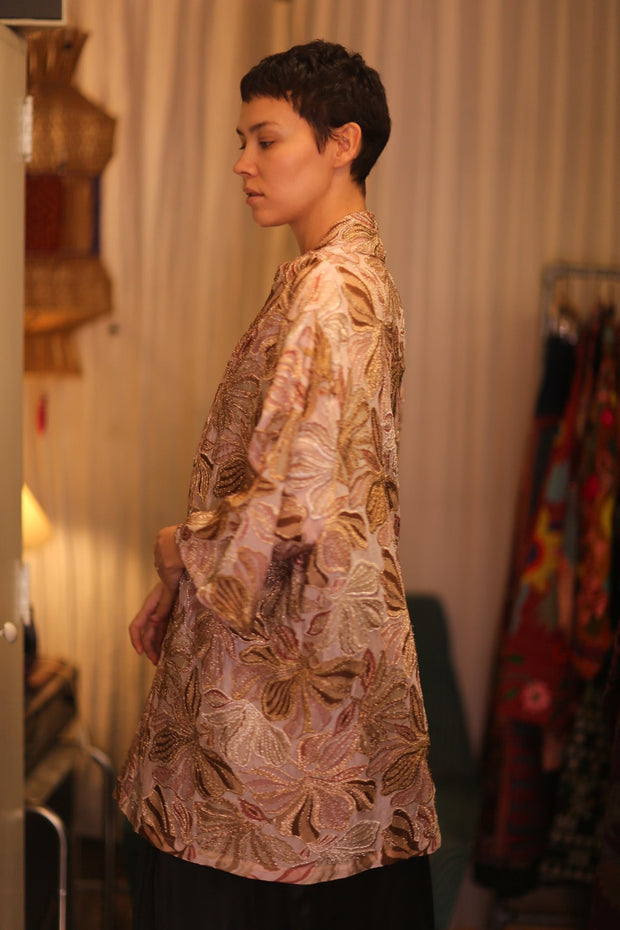 SHORT EMBROIDERED KIMONO LINDA - BANGKOK TAILOR CLOTHING STORE - HANDMADE CLOTHING
