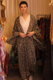 SIL WING KIMONO PINA CUSTARD APPLE YELLOW - sustainably made MOMO NEW YORK sustainable clothing, handmade slow fashion