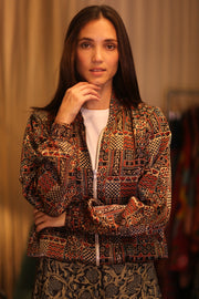 SILK BOMBER JACKET ANCHA BELINDA - sustainably made MOMO NEW YORK sustainable clothing, coatandjacket slow fashion