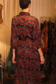 SILK BUTTON DOWN DRESS RUTH JADE - sustainably made MOMO NEW YORK sustainable clothing, Boho Chic Dress slow fashion