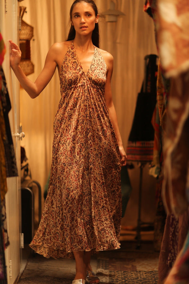 SILK DRESS HANNAH INDIAN SUMMER - sustainably made MOMO NEW YORK sustainable clothing, Boho Chic Dress slow fashion