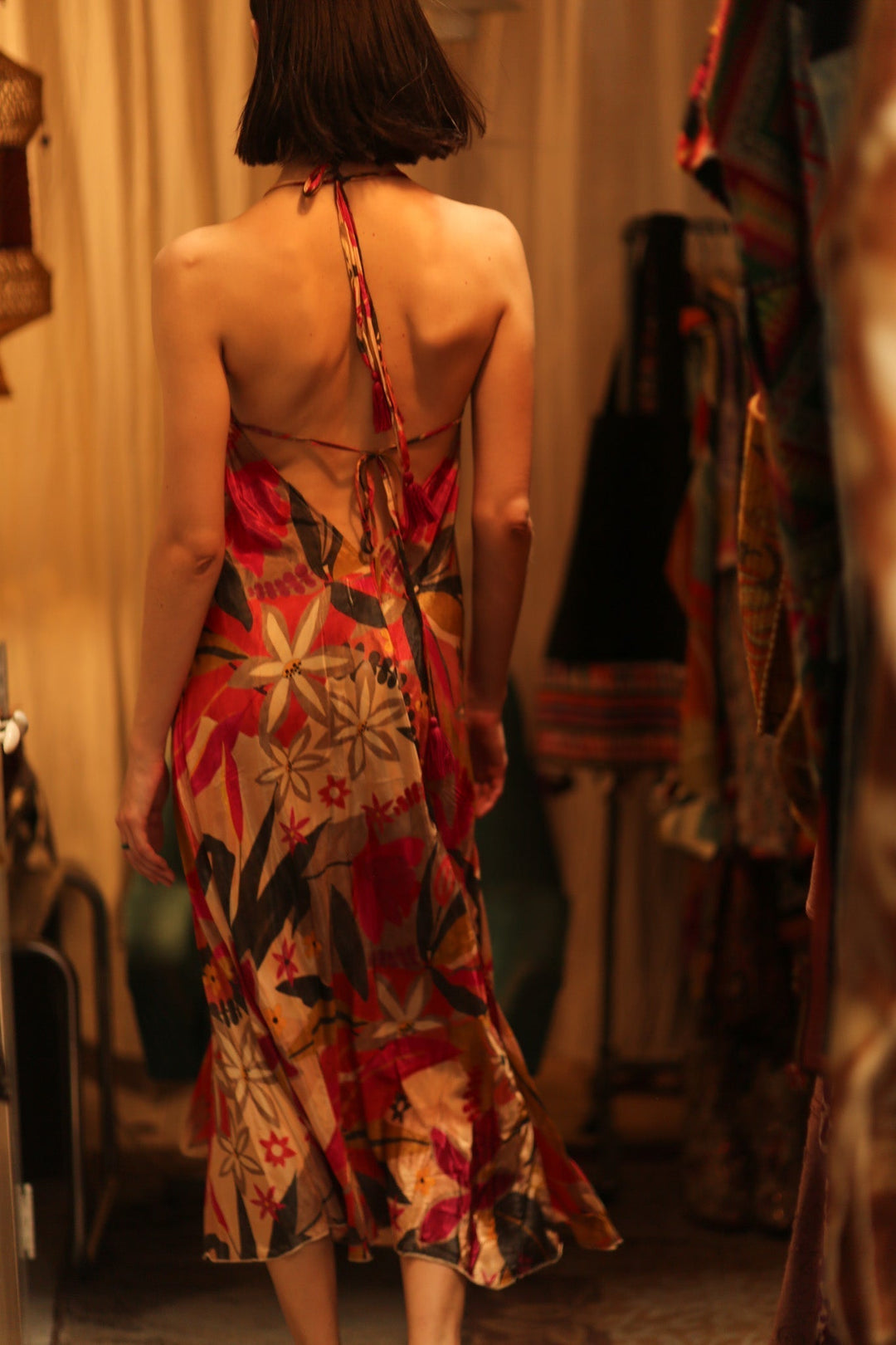 hannah silk dress HANNAH SILK DRESS LEO, hand made - MOMO NEW YORK